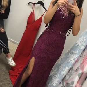 Burgundy long dress